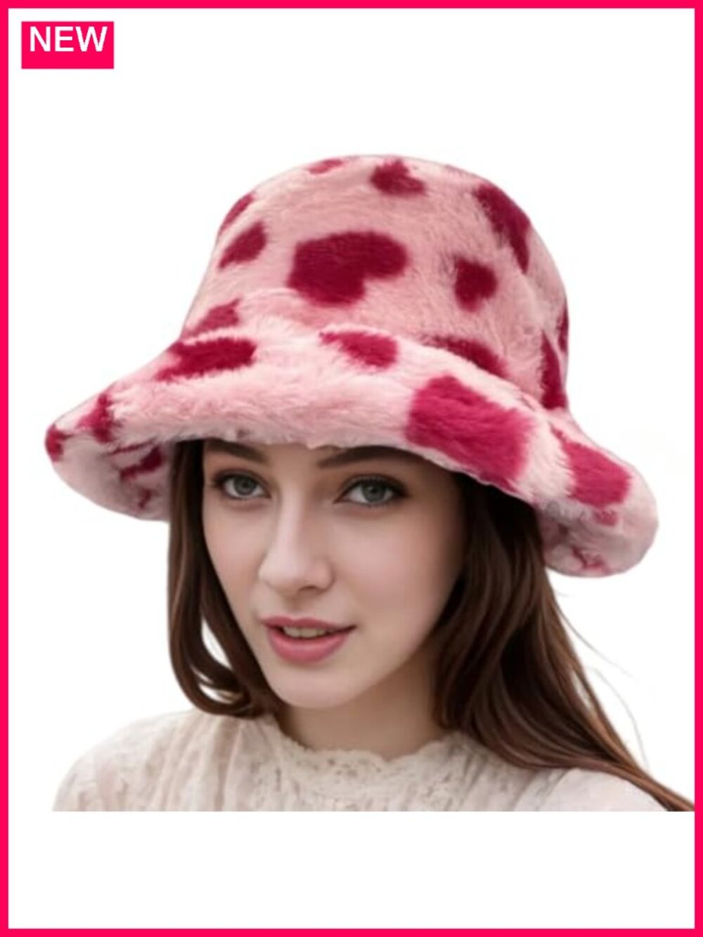 Faux Fur Winter Bucket Hat for Women Men Furry Plush Fisherman Hat